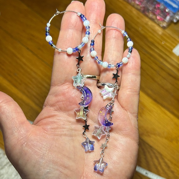 Hand Crafted Jewelry - 3/$25 Celestial Silver and Blue Dangle Earrings